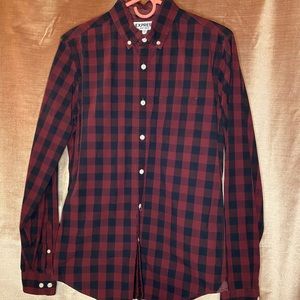 Express Men’s Slim Plaid Soft Wash Shirt